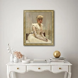 «Портрет молодой леди» в интерьере в классическом стиле над столом