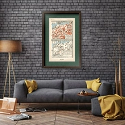 «Industriekarten von Deutschland VIII» в интерьере в стиле лофт над диваном