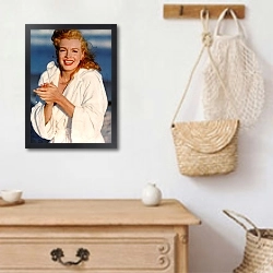 «Monroe, Marilyn 32» в интерьере в стиле ретро над комодом
