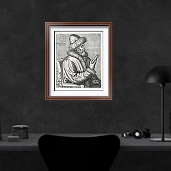 «Ivan IV the Terrible» в интерьере кабинета в черных цветах над столом