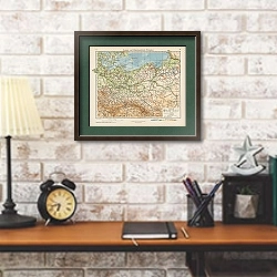 «Nordost- und Mitteldeutschland, Westpolen» в интерьере кабинета в стиле лофт над столом