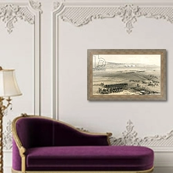 «The cavalry affair of the heights of Bulganak - the first gun, 19 September 1854» в интерьере в классическом стиле над банкеткой