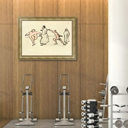 «Culture physique» в интерьере фитнес-зала с деревянной отделкой