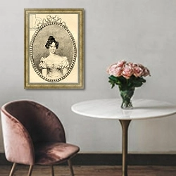 «Marie-Caroline de Bourbon Duchesse de Berry» в интерьере в классическом стиле над креслом