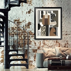 «Fatigue and Stubbornness» в интерьере двухярусной гостиной в стиле лофт с кирпичной стеной