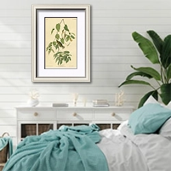 «Autumnal Warbler» в интерьере спальни в стиле прованс с голубыми деталями