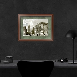 «Hotel de Ville 2» в интерьере кабинета в черных цветах над столом