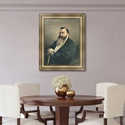 «Портрет Ф.Ф.Резанова. 1868» в интерьере столовой в классическом стиле
