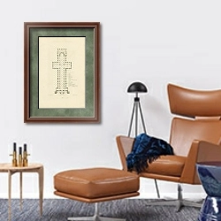 «Peterborough Cathedral 2» в интерьере кабинета с кожаным креслом