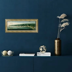 «View of Naples from the east, 1730» в интерьере в классическом стиле в синих тонах