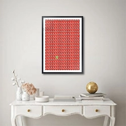 «Red Paper House Repeat Print» в интерьере в классическом стиле над столом