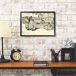 «La panne près Saint-Tropez» в интерьере кабинета в стиле лофт над столом