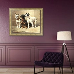 «Три бдительных пса» в интерьере в классическом стиле в фиолетовых тонах