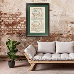 «Industriekarten von Deutschland III» в интерьере гостиной в стиле лофт над диваном