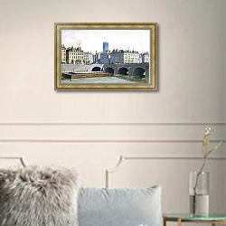 «Vue de la place du Châtelet et le pont aux Changes, en 1830» в интерьере в классическом стиле в светлых тонах