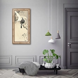 «Two pigeons on a branch» в интерьере коридора в классическом стиле