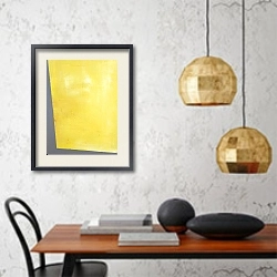 «Coloutful tune. Canary yellow tune» в интерьере кухни в стиле минимализм над столом