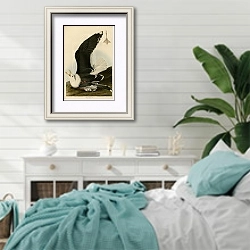 «Black Backed Gull» в интерьере спальни в стиле прованс с голубыми деталями
