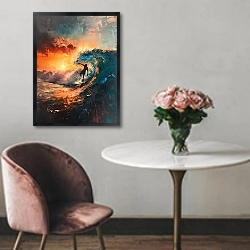 «Taming the wave» в интерьере в классическом стиле над креслом