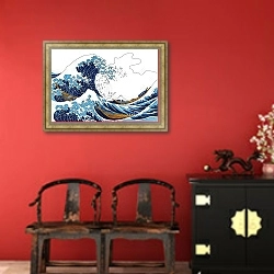 «Большая волна от Канагавы - Хокусай» в интерьере в этническом стиле