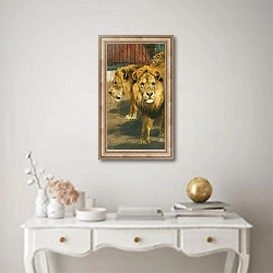 «Lions» в интерьере в классическом стиле над столом