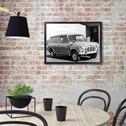 «Morris Mini Van (ADO15) '1960–69» в интерьере кухни в стиле лофт с кирпичной стеной