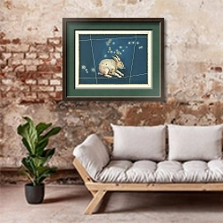 «Lepus» в интерьере гостиной в стиле лофт над диваном