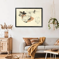 «Sainte-Maxime» в интерьере гостиной в стиле ретро над диваном