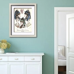 «Fashion plate from the 'Allgemeine Moden-Zeitung', Leipzig, 1872 2» в интерьере коридора в стиле прованс в пастельных тонах