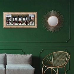 «История Гризельды, Часть II - Побег» в интерьере классической гостиной с зеленой стеной над диваном