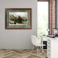 «The Danube whirlpool or Der Donaustrudel» в интерьере современного кабинета на стене