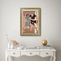 «Номи но Сукуне борется с Таймой но Кехайей» в интерьере в классическом стиле над столом