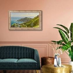 «Coastline With Grassy Slope» в интерьере классической гостиной над диваном