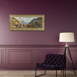 «Игра в поло в Мисгаре» в интерьере в классическом стиле в фиолетовых тонах