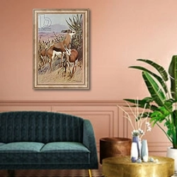 «Springbok» в интерьере классической гостиной над диваном