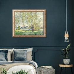 «Ивы» в интерьере классической спальни с темными стенами