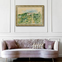 «Straße in Sanary-sur-Mer» в интерьере гостиной в классическом стиле над диваном