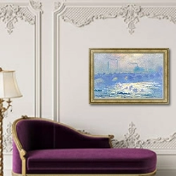 «Мост Ватерлоо» в интерьере в классическом стиле над банкеткой