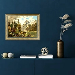 «Осенний вид с Хинтерзее» в интерьере в классическом стиле в синих тонах