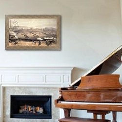 «Charge of the Light Cavalry Brigade, 25th October 1854, 1855» в интерьере классической гостиной над камином