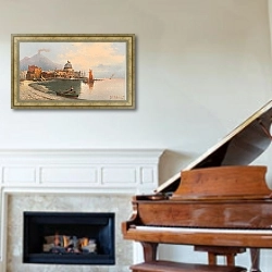 «Torre Del Greco, Neapel» в интерьере классической гостиной над камином