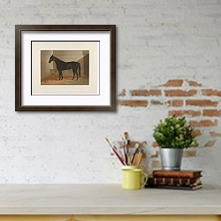 «Санта Клаус» в интерьере кабинета с кирпичными стенами над письменным столом