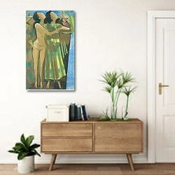 «Фестиваль молодежи, две женщины» в интерьере современной прихожей над тумбой