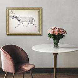 «Tiger: Lateral View, Partially Dissected» в интерьере в классическом стиле над креслом