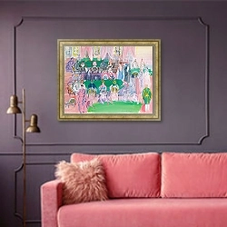 «Baccarat» в интерьере гостиной с розовым диваном