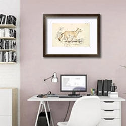 «Бледная собачья Лиса» в интерьере светлого кабинета над белым столом