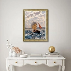 «С ветром» в интерьере в классическом стиле над столом