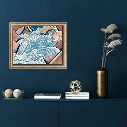 «Горный ручей» в интерьере в классическом стиле в синих тонах