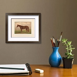 «Пьемонт» в интерьере кабинета с бежевыми стенами над столом