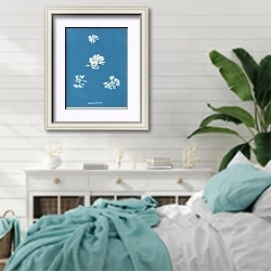 «Schizonema Grevillii» в интерьере спальни в стиле прованс с голубыми деталями